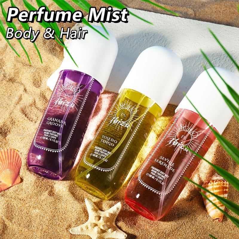 SOLO EN IBIZA 6.1 Fl.Oz/180Ml Body & Hair Fragrance Mist for Men & Women, Long-Lasting Perfume Spray, Perfect for Dating, Daily Life, Parties, Gift Giving