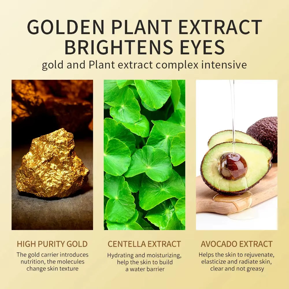 120Pcs Avocado Golden Collagen Eye Mask anti Dark Circles Removal Eye Bags Moisturizing Firming Eye Patches Skin Care Products