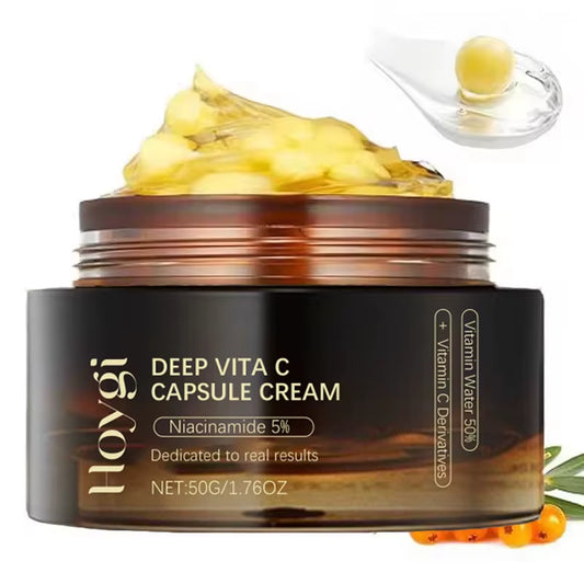 Deep Vita C Capsule Cream Face Moisturizer Gel with Collagen & Niacinamide anti Wrinkles Firming Repairing Hydrating Skin Care