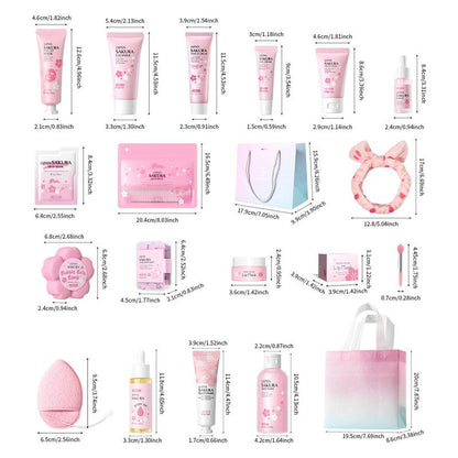 Sakura Skincare Set, 9 Counts Sakura Body Care Set & 11Pcs Skincare Set, Beauty & Personal Care Product, Birthday Gift, Valentine'S Day Gift