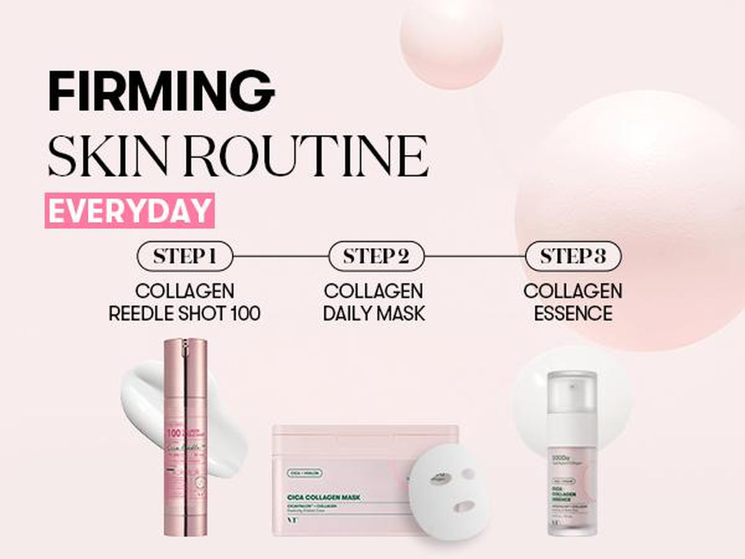 [VT Official][Tiktok Shop Exclusive] Affordable Pink Collagen Skincare Bundle | Collagen Reedle Shot | Sheet Mask | Serum | Overnight Hydrogel Mask | Lip Plumper | Korean Skincare Set