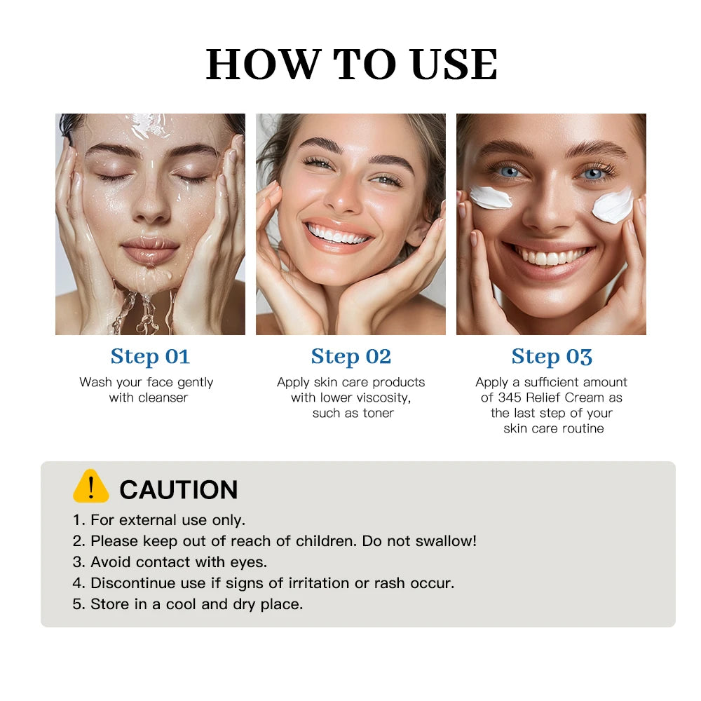 345 Relief Cream Address Blemishes Nourish Skin and Provide Moisturizing and Calming Lifting Beauty Moisturizer Korean Product
