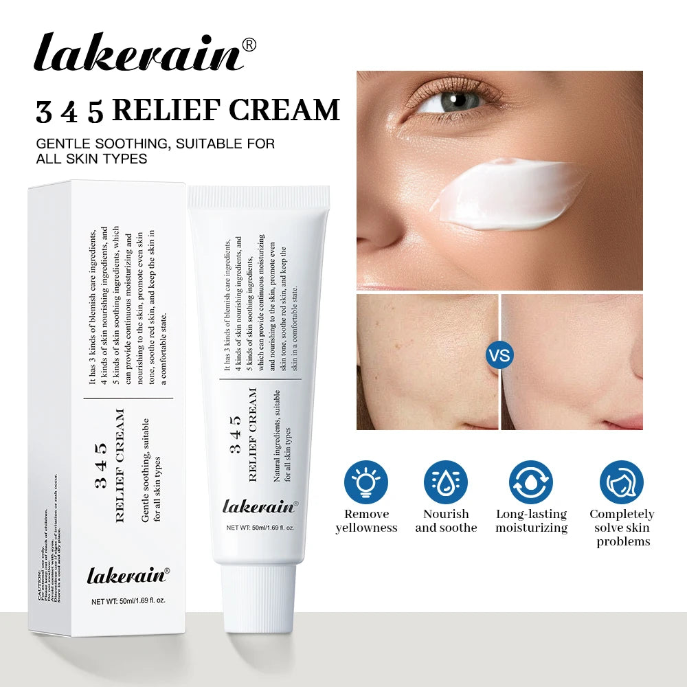 345 Relief Cream Address Blemishes Nourish Skin and Provide Moisturizing and Calming Lifting Beauty Moisturizer Korean Product