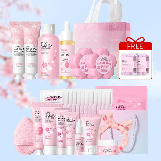 Sakura Skincare Set, 9 Counts Sakura Body Care Set & 11Pcs Skincare Set, Beauty & Personal Care Product, Birthday Gift, Valentine'S Day Gift