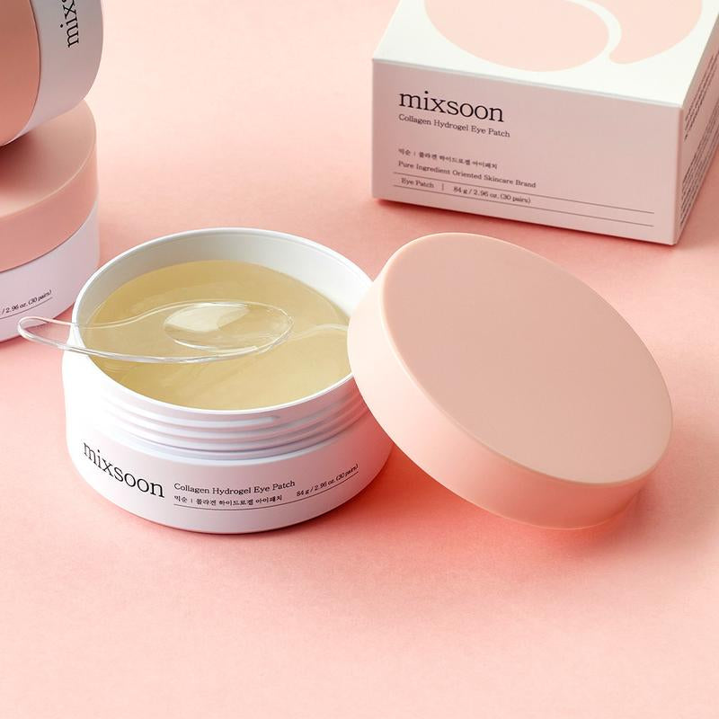 [Mixsoon Official Shop] Collagen Hydrogel Eye Patch 30 Pairs (60Ea) - Collagen Patch That Adds Elasticity to Bulging and Wrinkled Eye Areas, Korean Skincare for Glass Skin